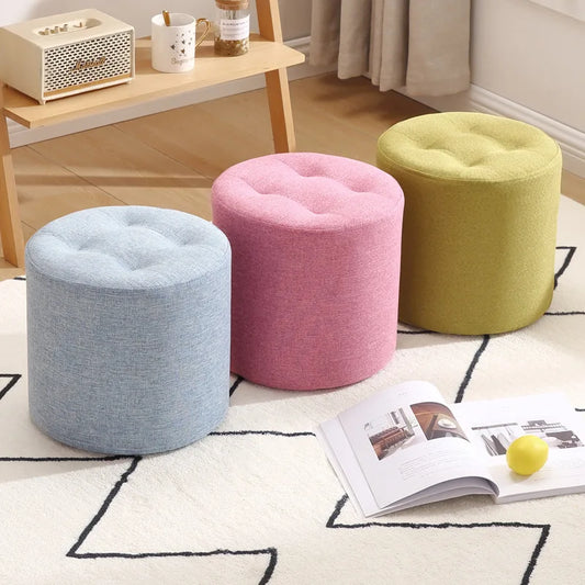 Small Cloth Stool Home Sofa Creative Seat round Bench Sitting Room Fashion Living Room Door Shoe Exquisite Chair Decoration