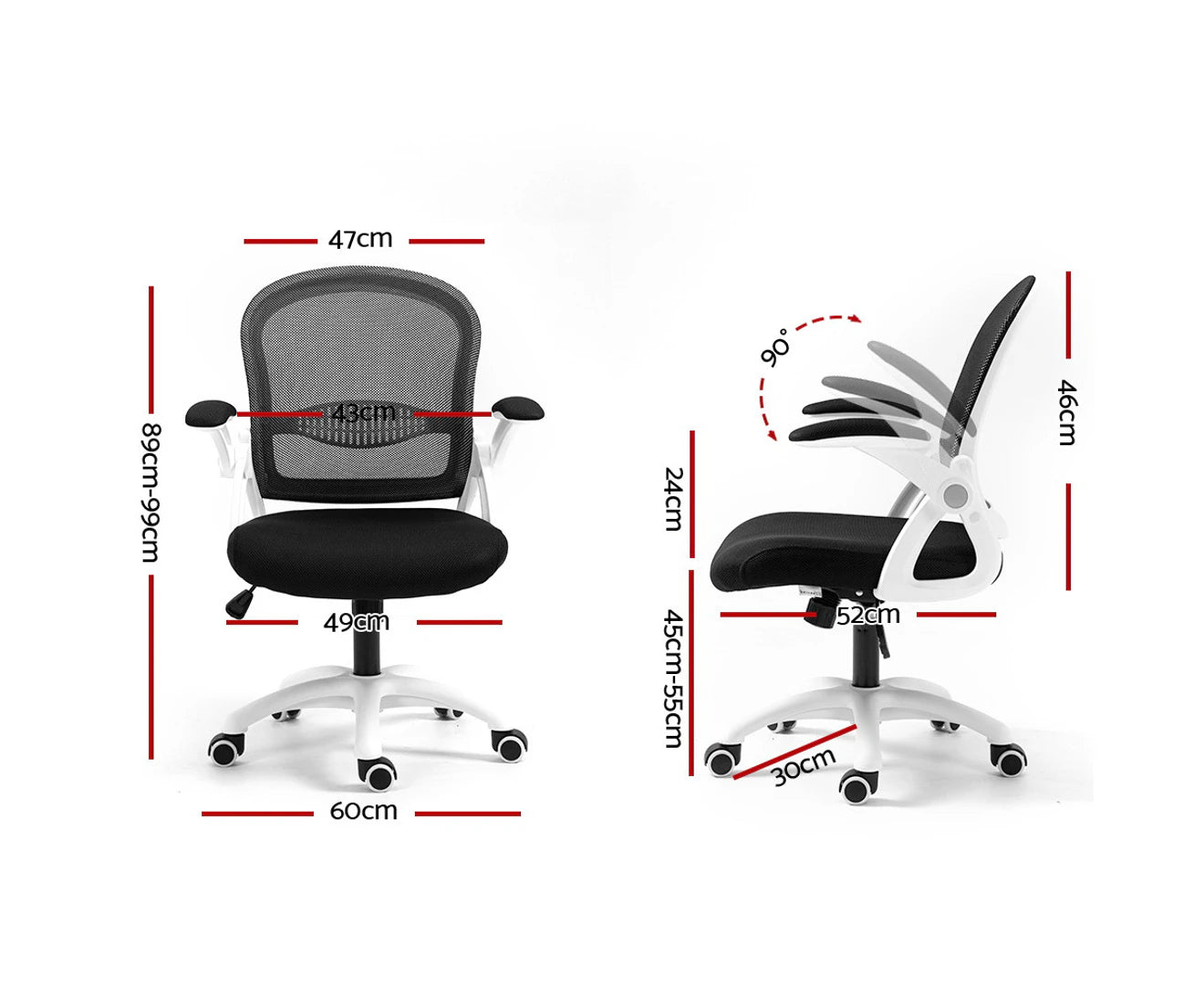 Mid-Back Black Mesh Office Chair