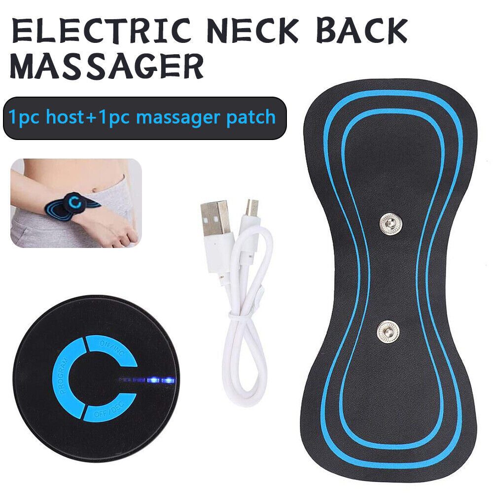 Neck Back Massager Portable Mini Electric EMS Cervical Massage Patch Relief Pain