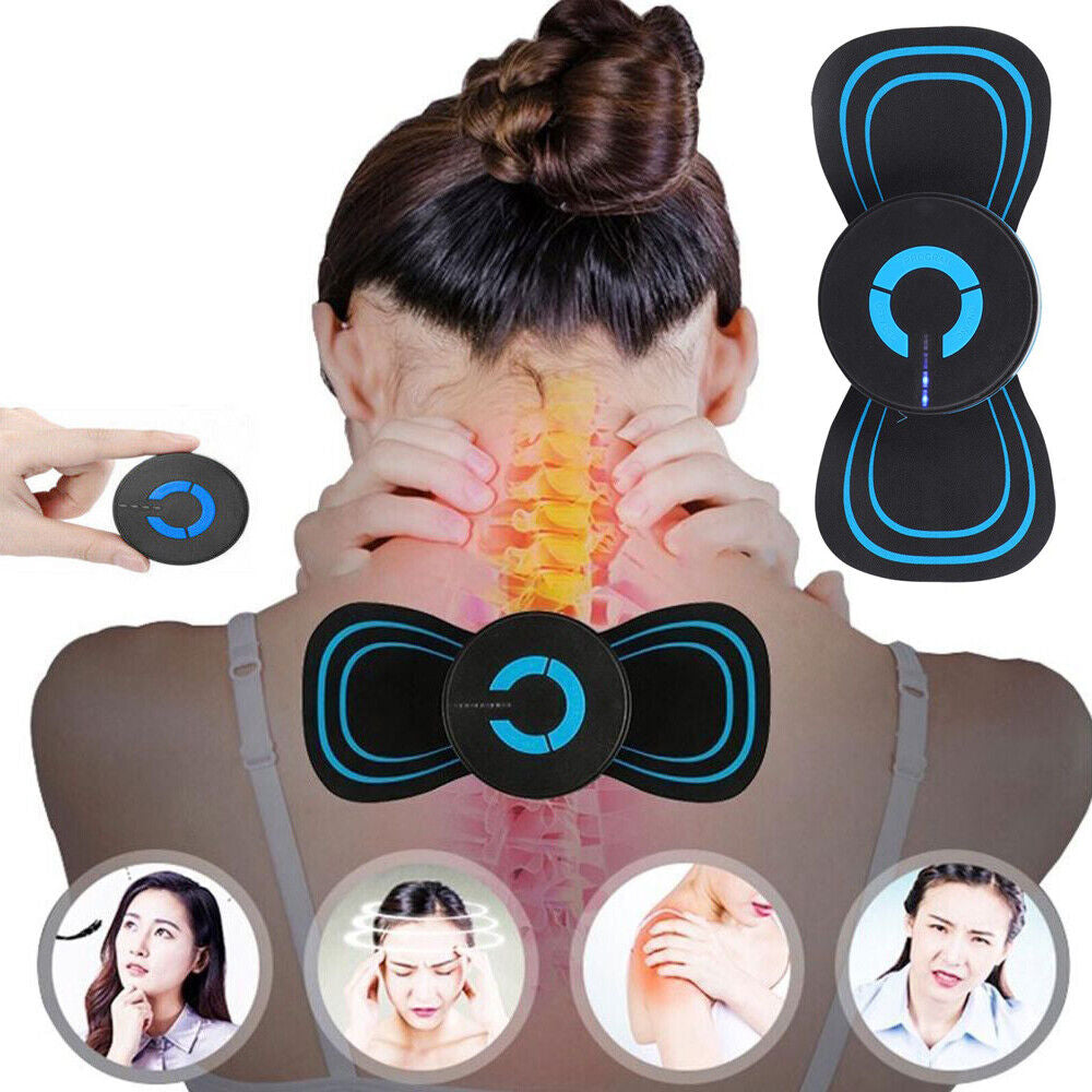 Neck Back Massager Portable Mini Electric EMS Cervical Massage Patch Relief Pain