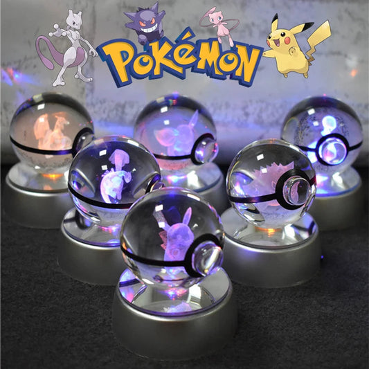 Pokemon 3D Crystal Ball Lamp Base Pokeball