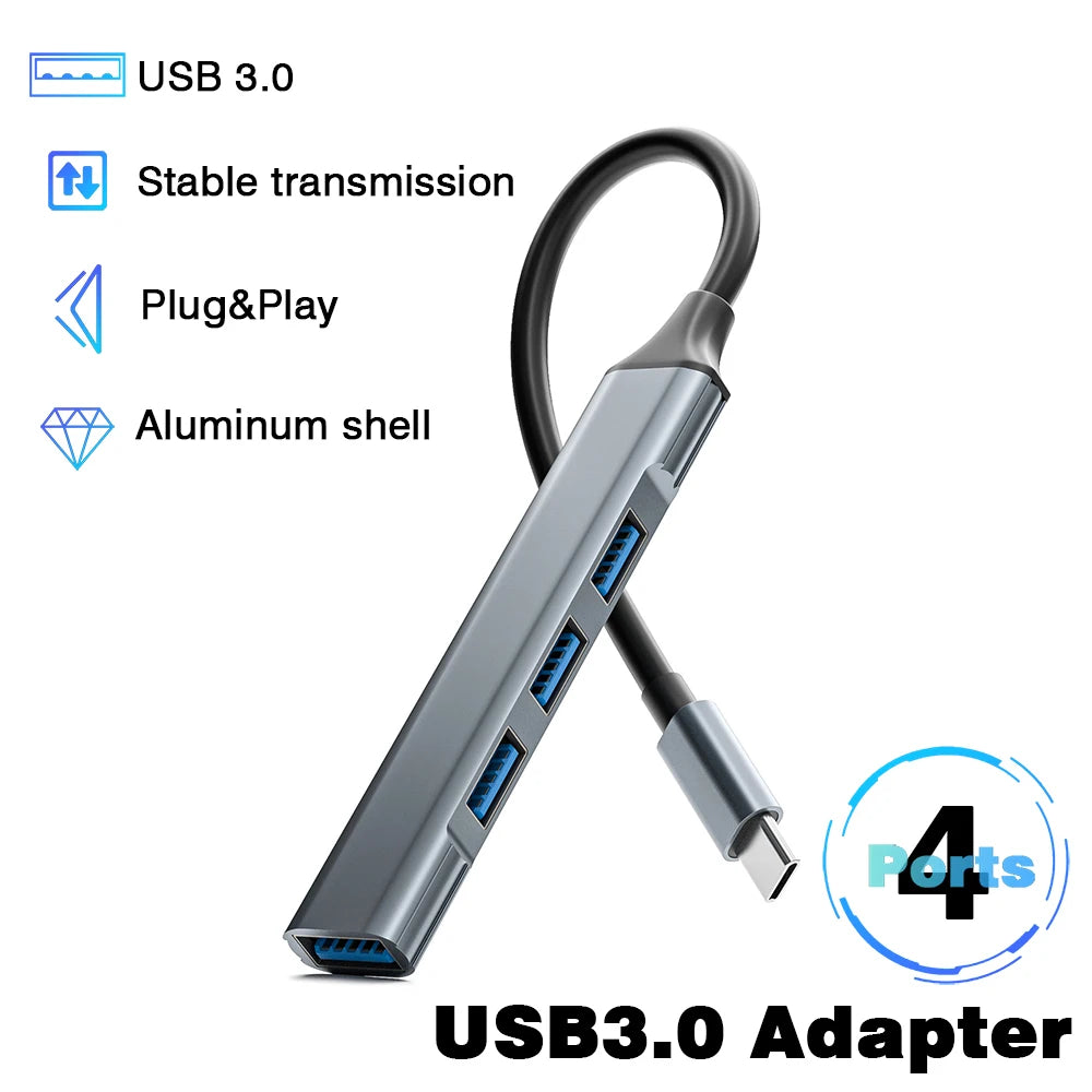 USB 3.0 HUB Type C to 4 Ports