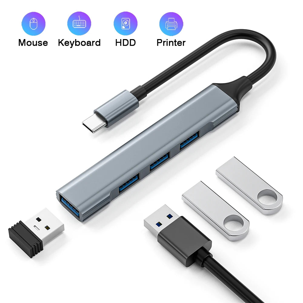 USB 3.0 HUB Type C to 4 Ports