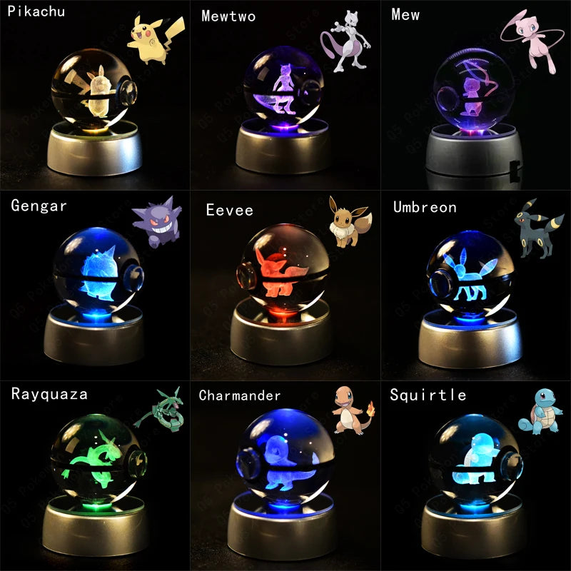 Pokemon 3D Crystal Ball Lamp Base Pokeball