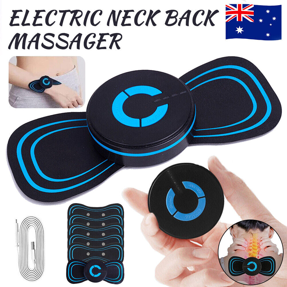 Neck Back Massager Portable Mini Electric EMS Cervical Massage Patch Relief Pain