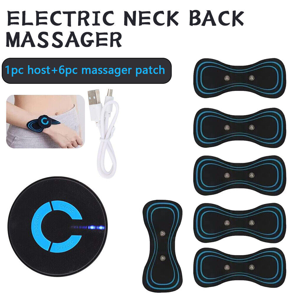 Neck Back Massager Portable Mini Electric EMS Cervical Massage Patch Relief Pain