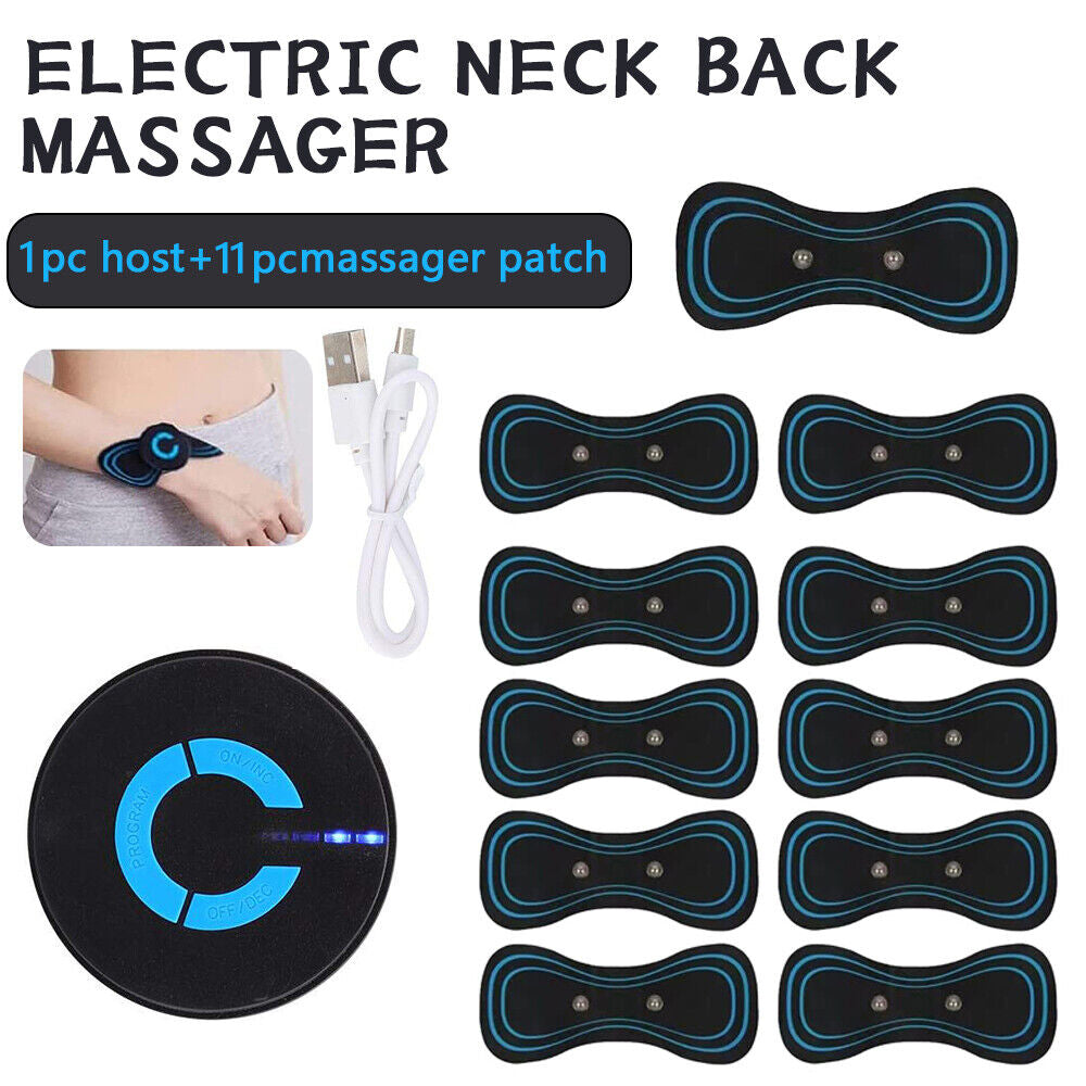 Neck Back Massager Portable Mini Electric EMS Cervical Massage Patch Relief Pain