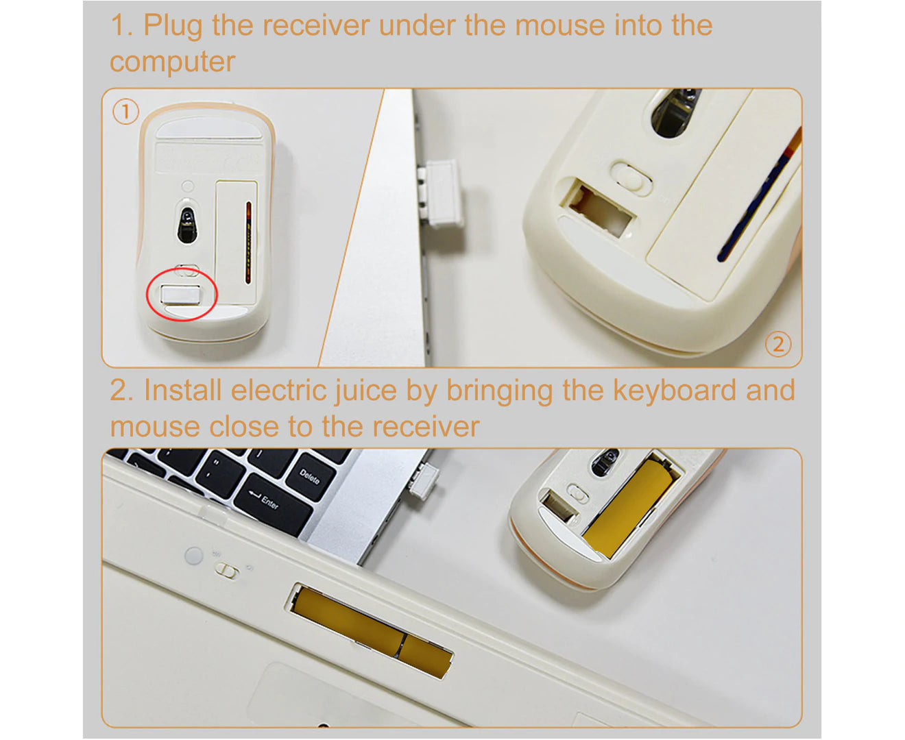 1 Set Wireless Keyboard Sensitive Rechargeable round Key Caps 2.4Ghz Cute Wireless Keyboard Mouse Office Supplies